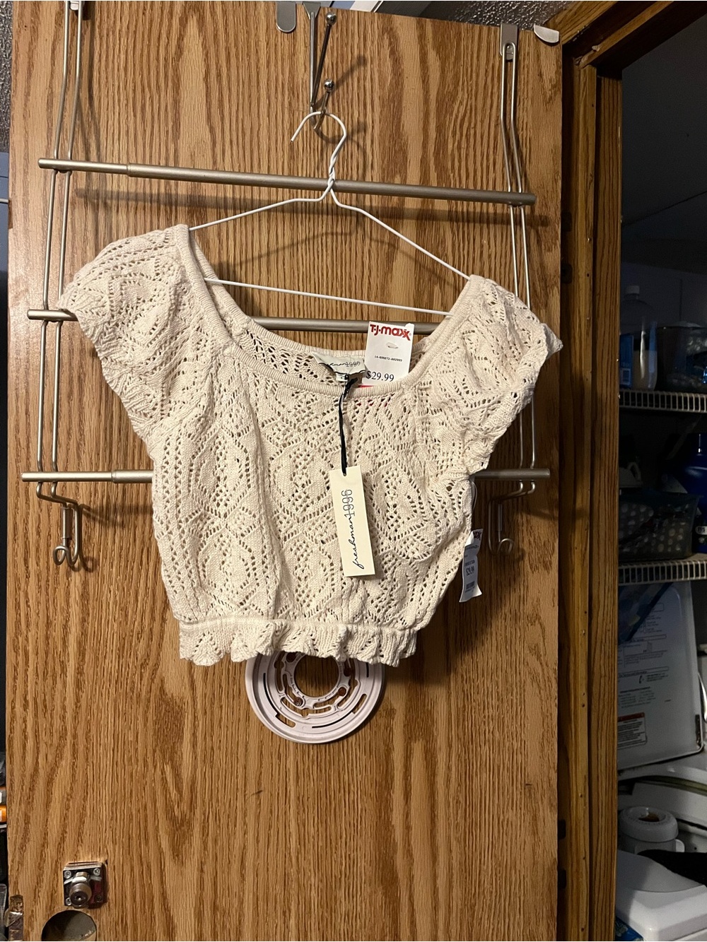 T.J.Maxx Off-White Crochet Crop Top